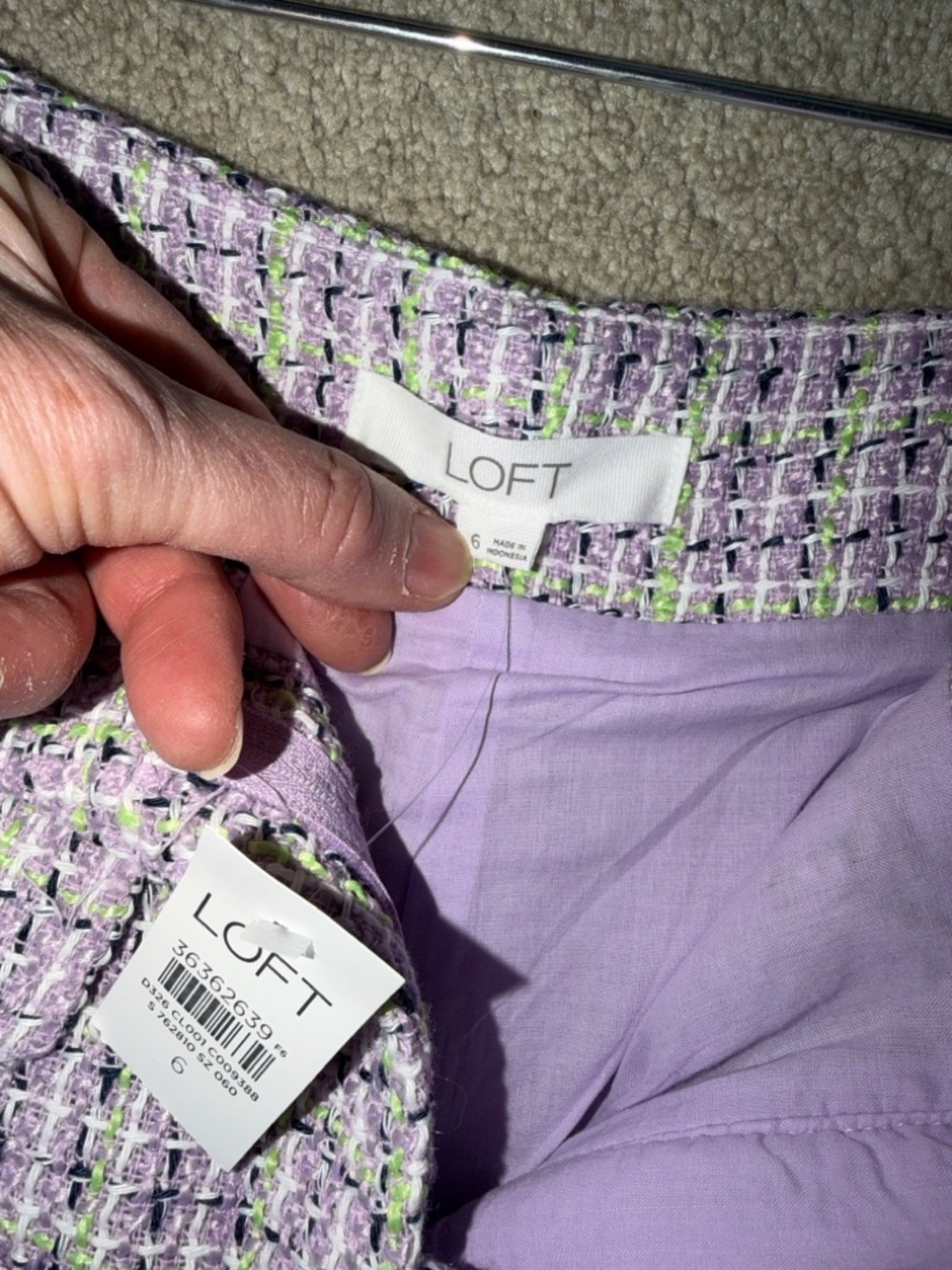 LOFT Purple Tweed Shorts Size 6 NEW NWT High Waisted Size 6 NWT - Picture 9 of 11